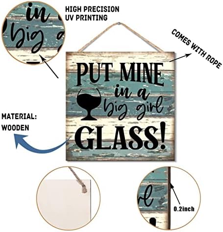 Big Girl Glass Hanging Wooden Sign Rustic Farmhouse Decor