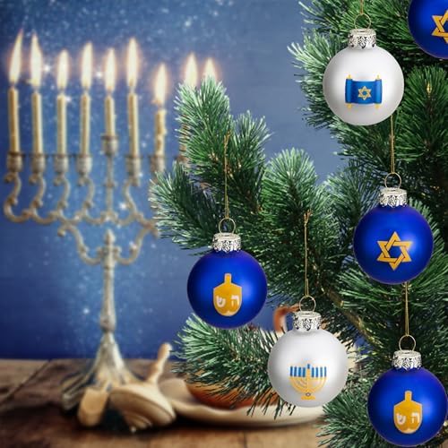 12pcs Glass Star of David Hanukkah Ornaments