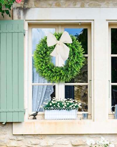 DDHS 20 Inch Artificial Boxwood Wreath for Front Door