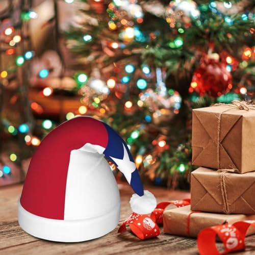 Texas State Flag Christmas Hat with LED Lights