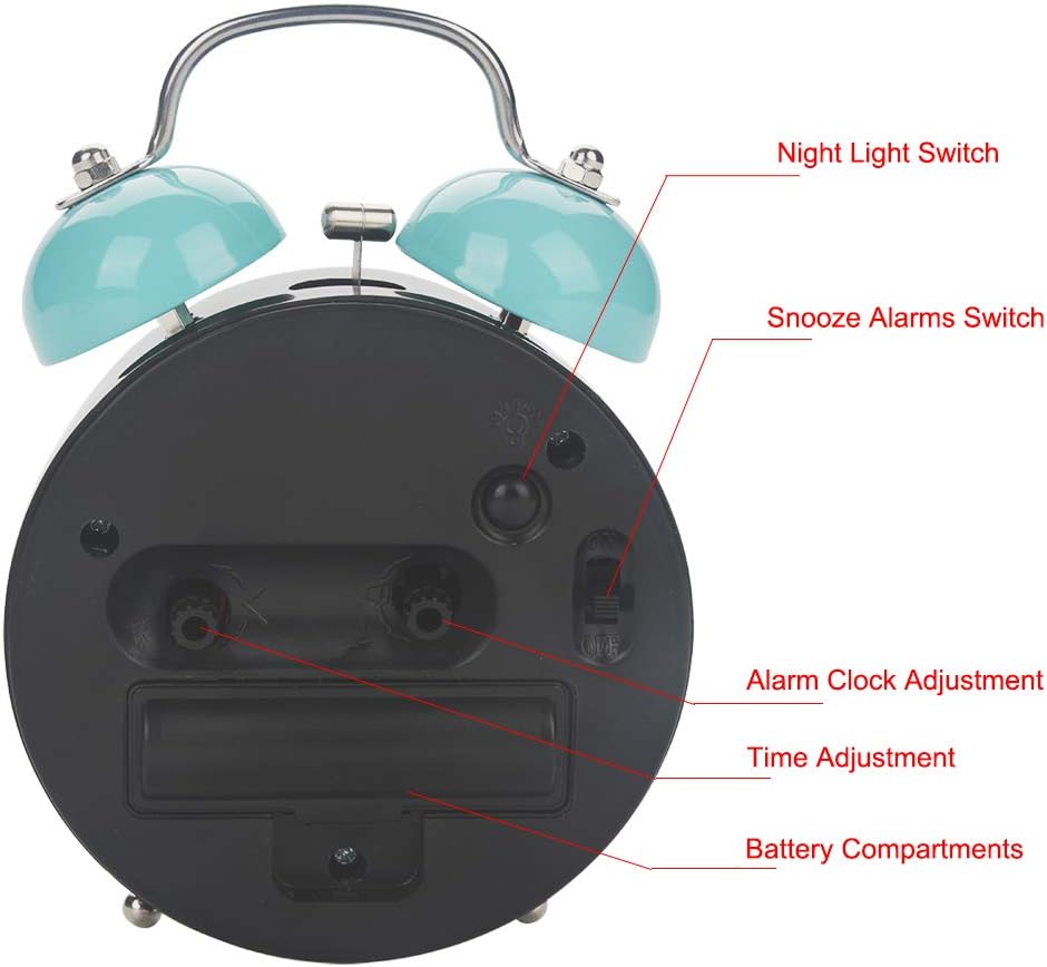 AUNMAS Quiet Alarm Clock with Night Light