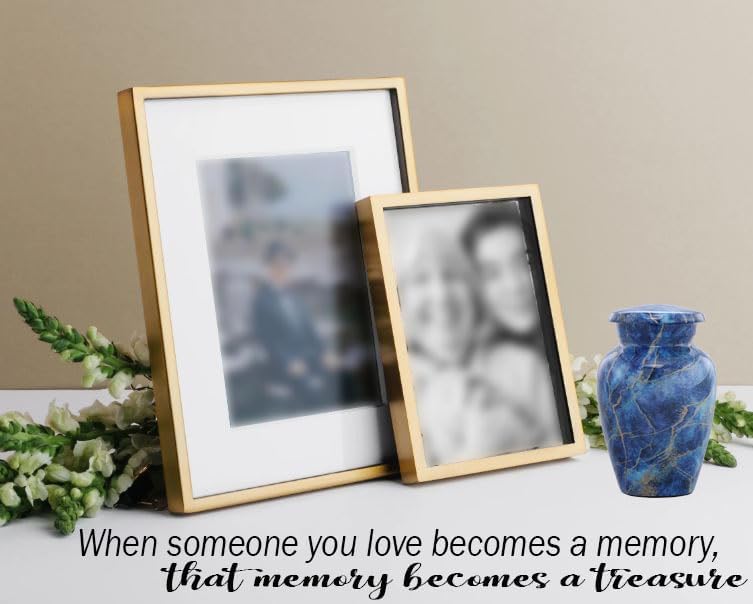Marble Finish Mini Cremation Urn for Ashes - Exotic Blue