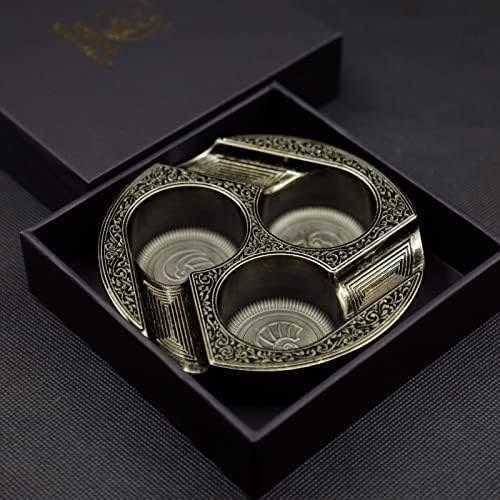 GUEVARA 3 Holder Gold Cigar Ashtray for Home and Patio