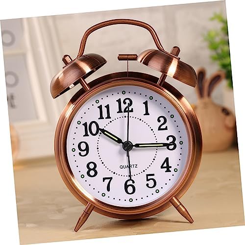 Classic Metal Alarm Clock with Double Bells and Silent Nightlight