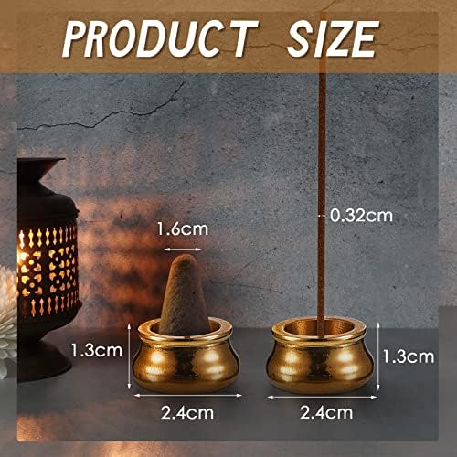 Suclain 6 Pcs Brass Incense Holder for Sticks and Cones