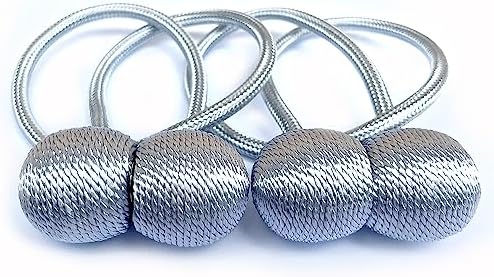 Winsharp Magnetic Curtain Tiebacks 4 Pcs Gray