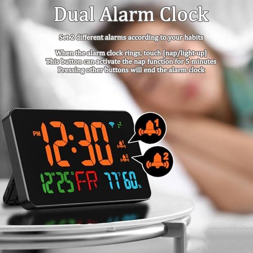 WiFi Atomic Clock with Temperature Humidity and Dual Alarm