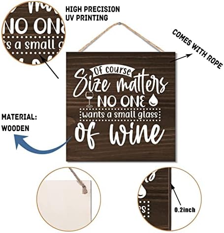 Wooden Wine Quote Sign for Farmhouse Decor 12x12 Inch
