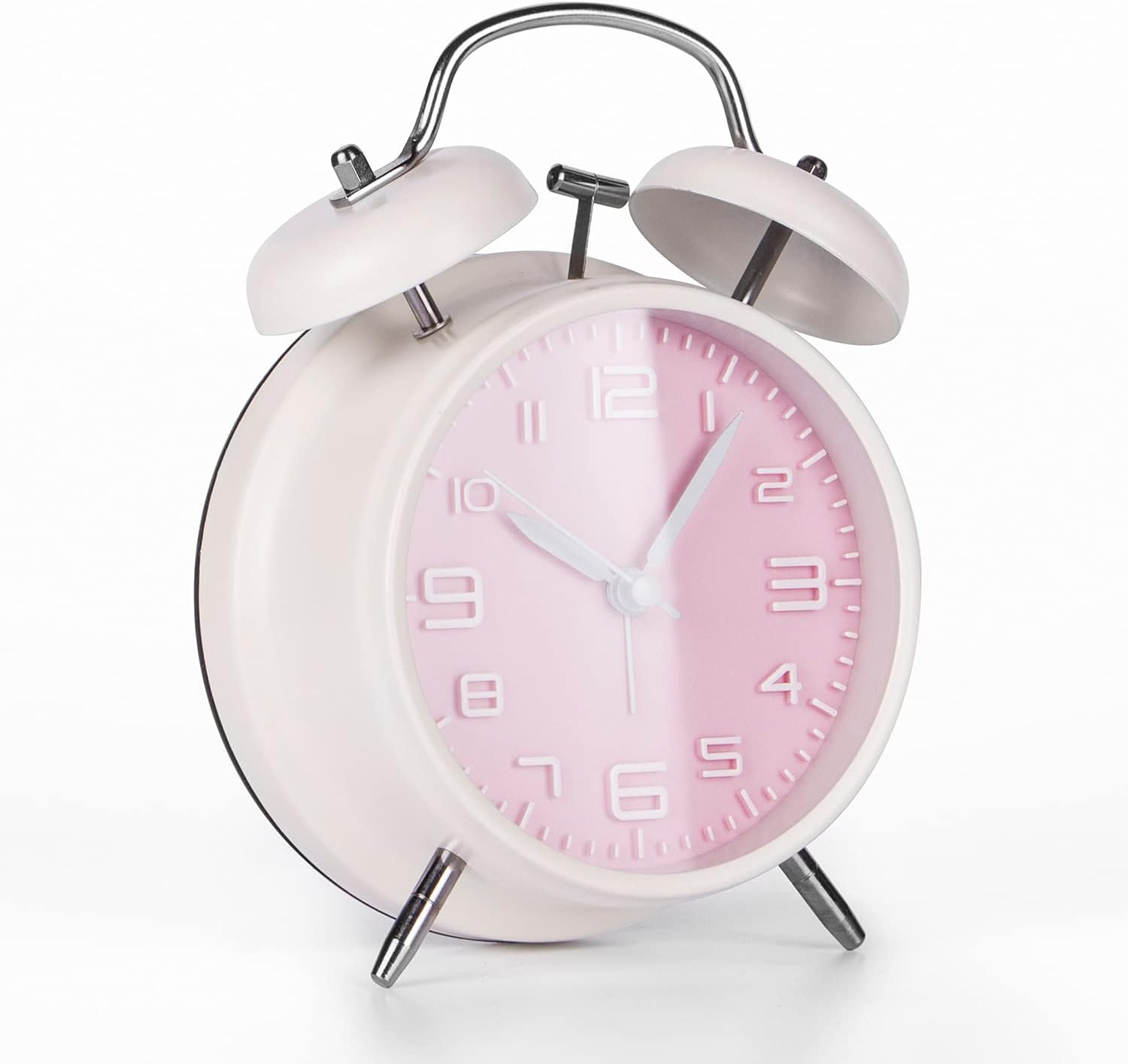 PILIFE Analog Alarm Clock 4 Inch Super Silent Twin Bell