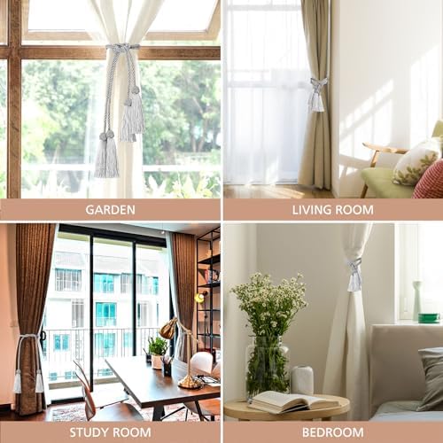 NICEEC 4 Pack Double-Ended Tassel Curtain Tiebacks