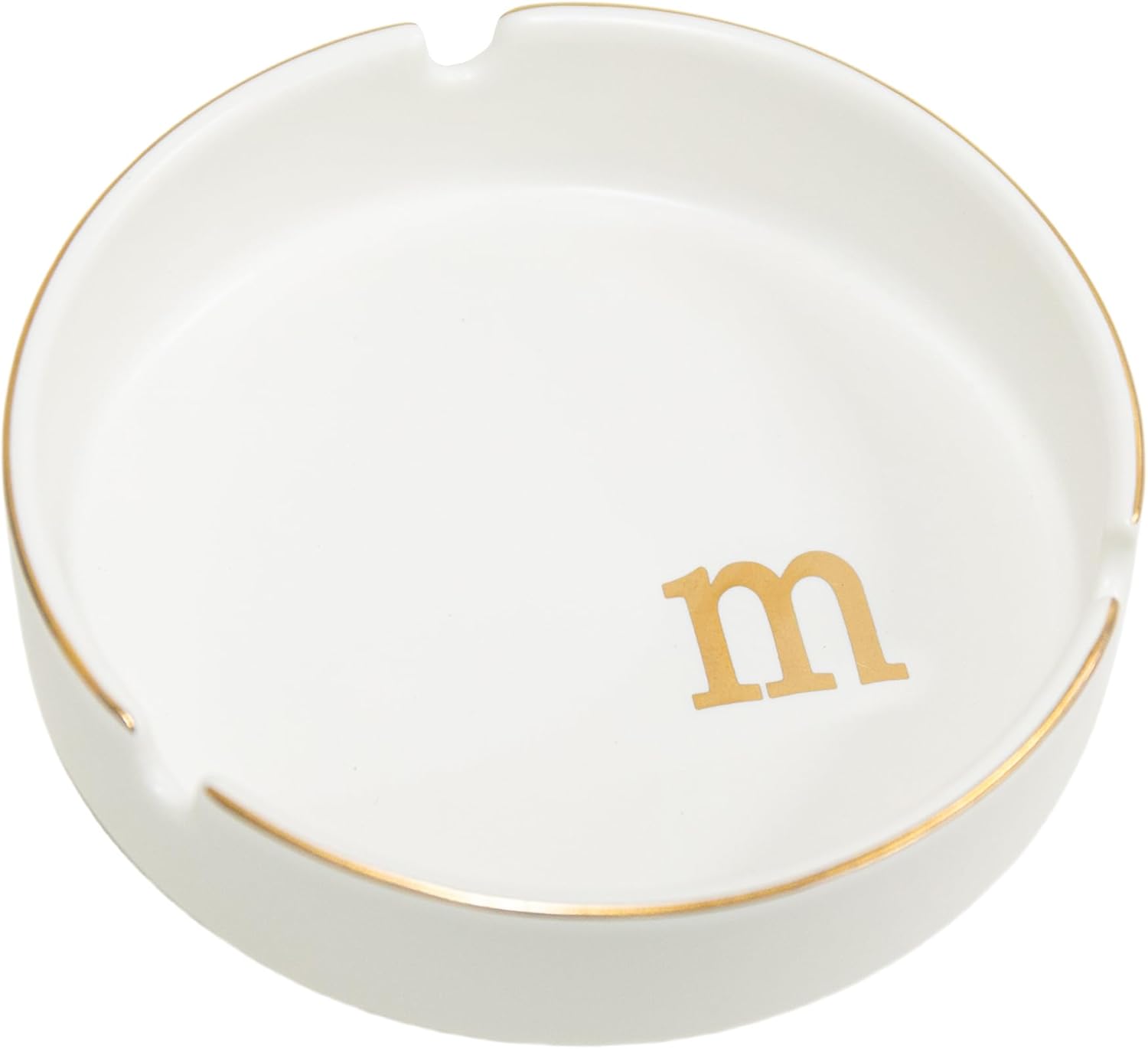 COLLECTIVE HOME Luxurious Ceramic Ashtray with Gold Edging
