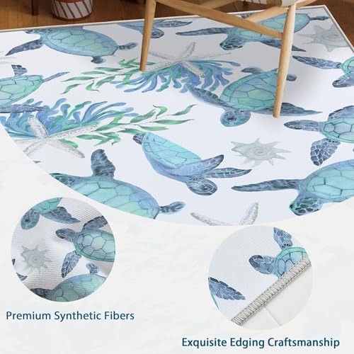 Tritard Coastal Sea Turtles Hallway Runner Rug 2x6
