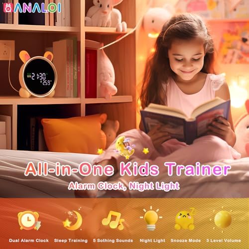 Kids Alarm Clock with Night Light and Sleep Training