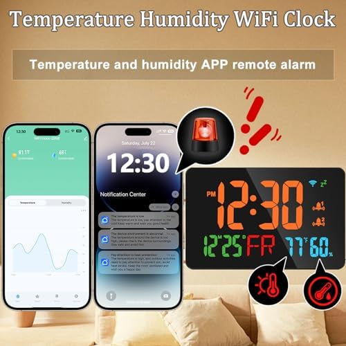 WiFi Atomic Clock with Temperature Humidity and Dual Alarm