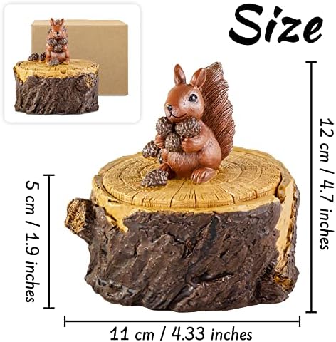 Cute Resin Squirrel Ashtray with Lid for Home and Garden