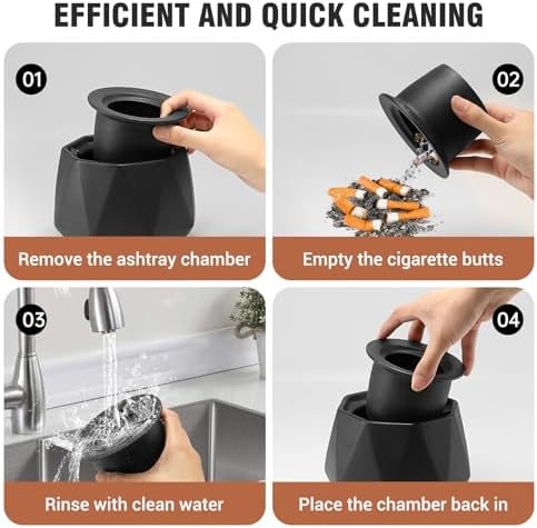 Wewow Ceramic Ashtray with Lid for Home and Outdoor Use