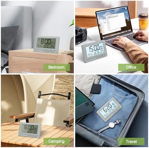 KeeKit Digital Alarm Clock with Dual Alarms and Temperature Display