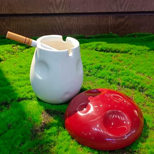 Cute Mushroom Ashtray with Lid for Home and Office Use