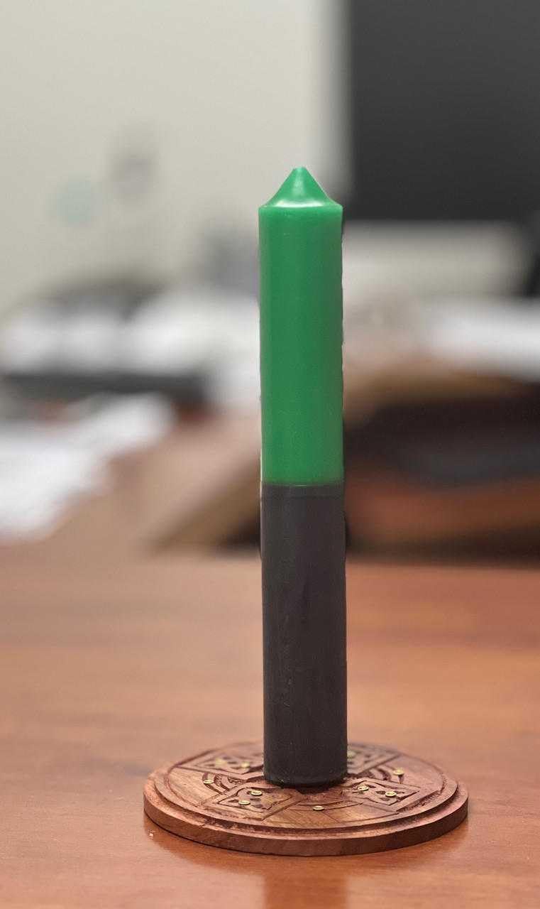 9 Inch Double Action Reversible Candles Green Black