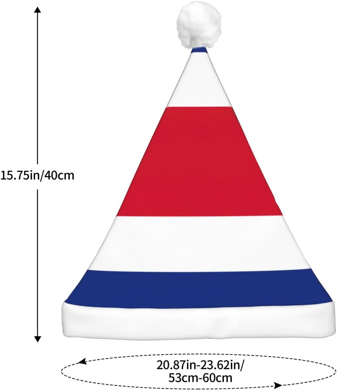 Costa Rica Flag Christmas Hat with LED Lights