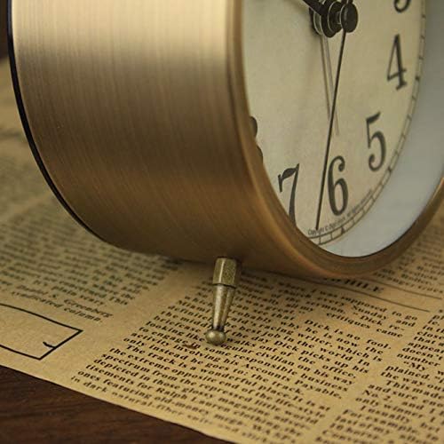 Maxspace Metal Golden Table Clock with Alarm