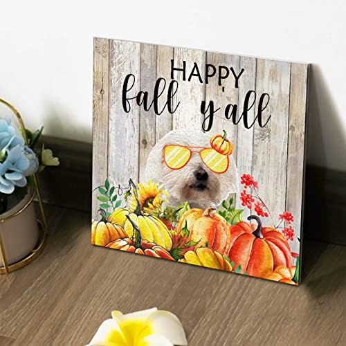 Thanksgiving Fall Decor Wood Sign Plaque 8x8in