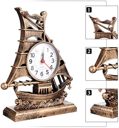 Retro Sailboat Alarm Clock Nautical Decor Golden