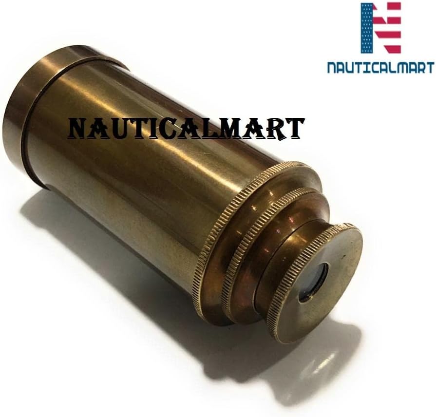 NauticalMart Marine Brass Telescope 6 Inch Antique Finish with Leather Case