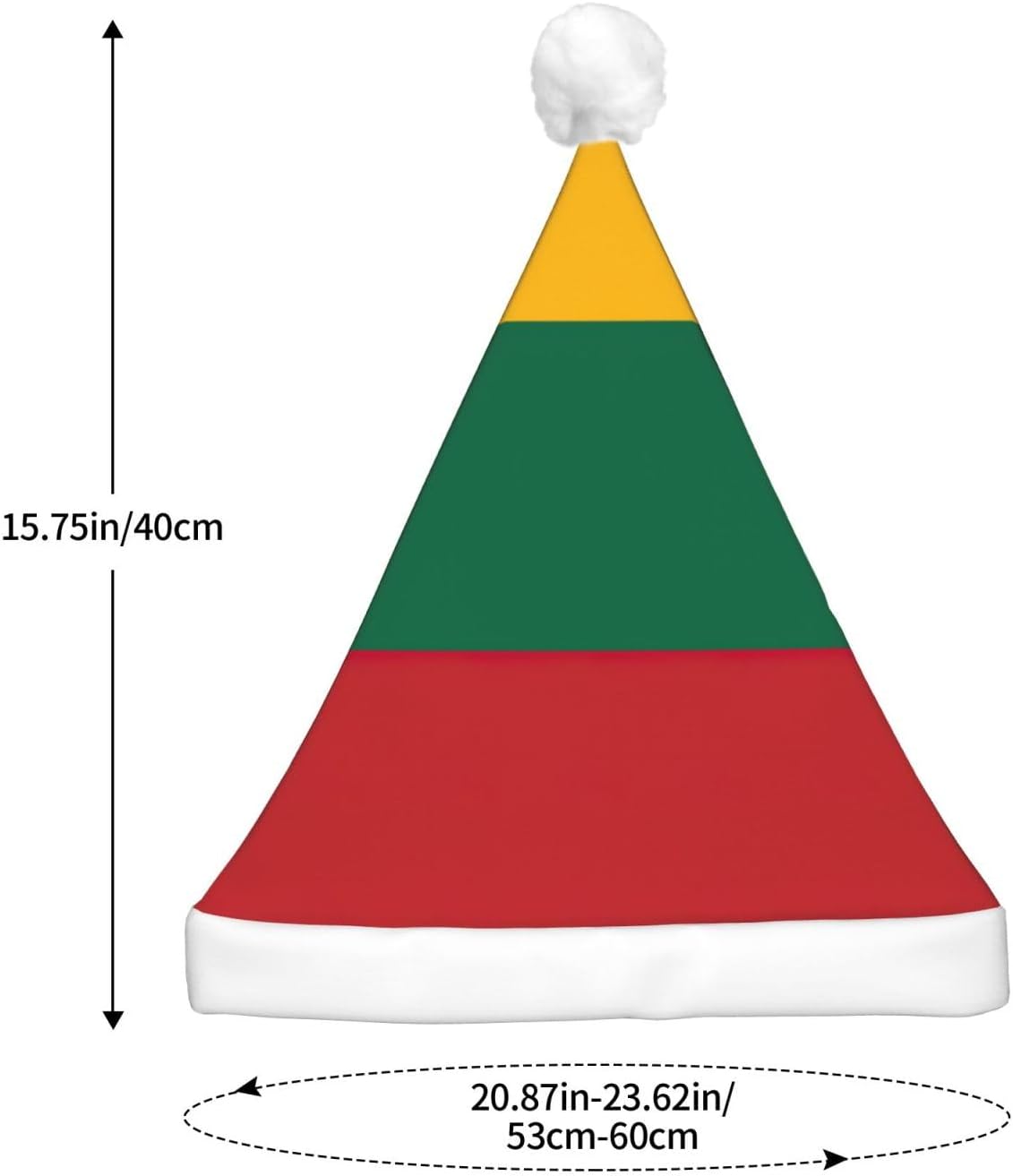 Lithuania Flag Print Santa Hat with LED Lights