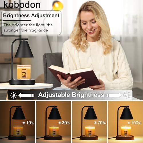 Candle Warmer Lamp with 2 Bulbs Black Jar Design