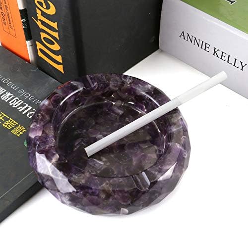 Yoption Amethyst Crystal Ashtray with Tumbled Stone Design