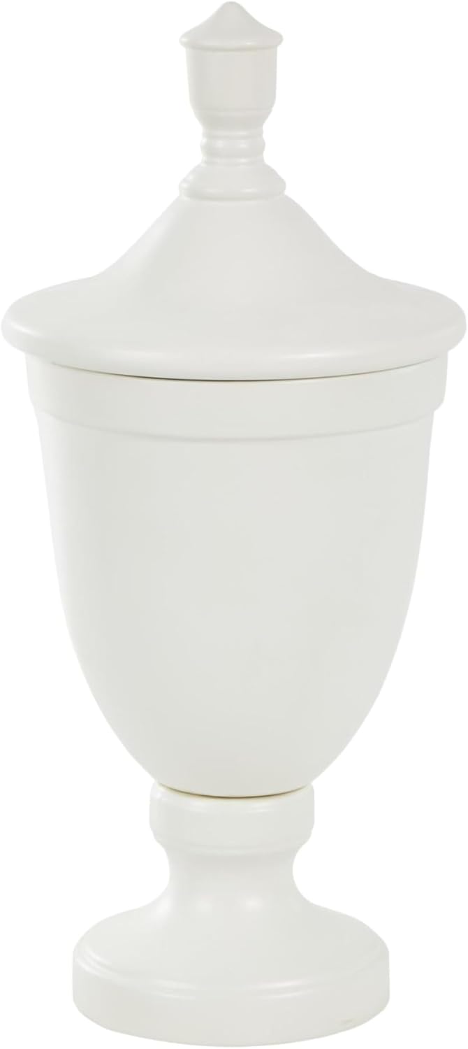 Deco 79 White Ceramic Decorative Jar with Lid