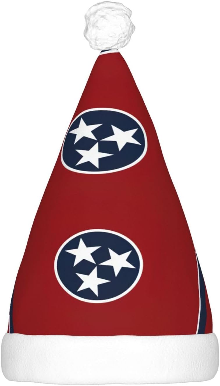 Tennessee State Flag Print Christmas Hat with LED