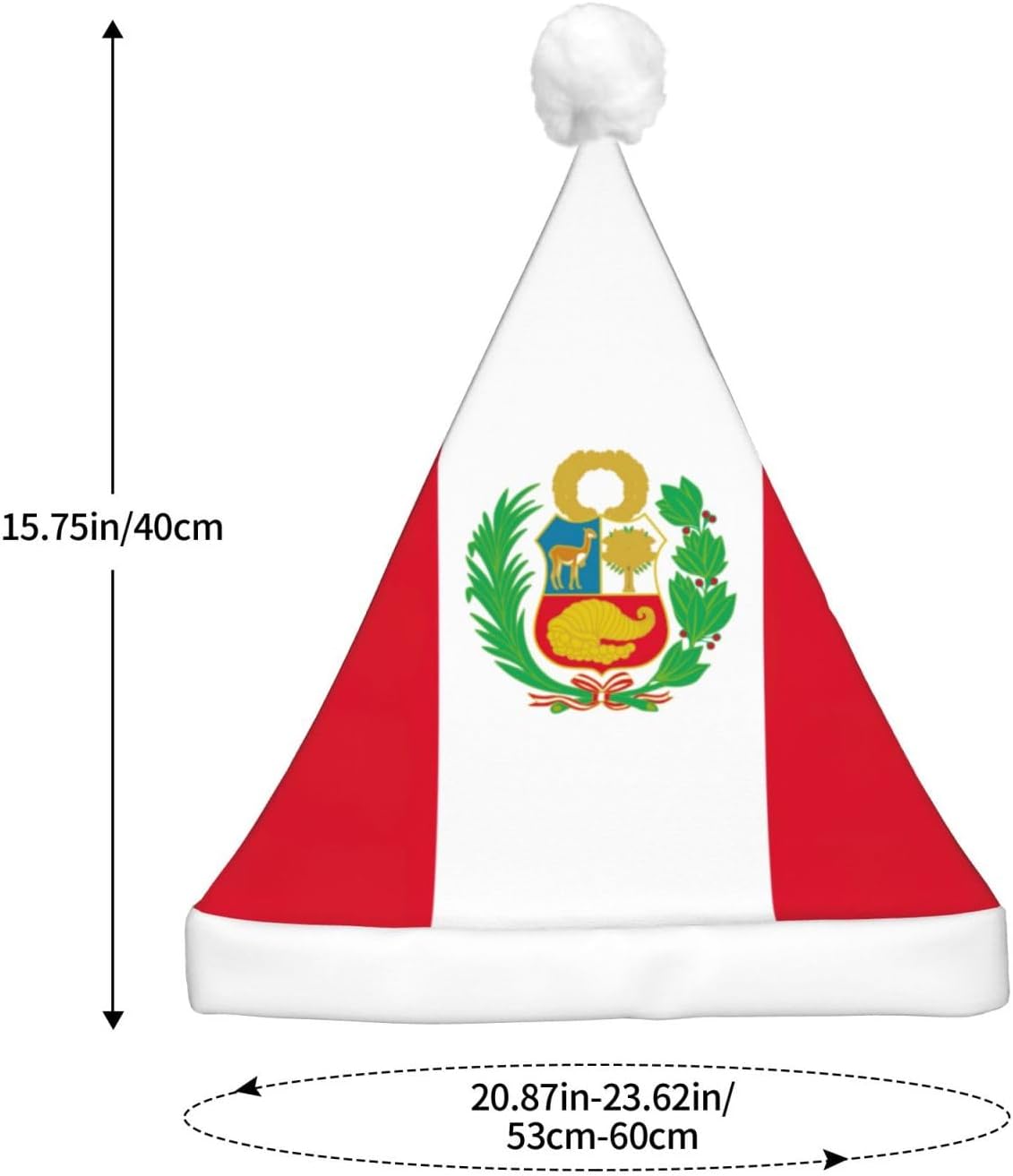 Peru Flag Christmas Hat with LED Lights