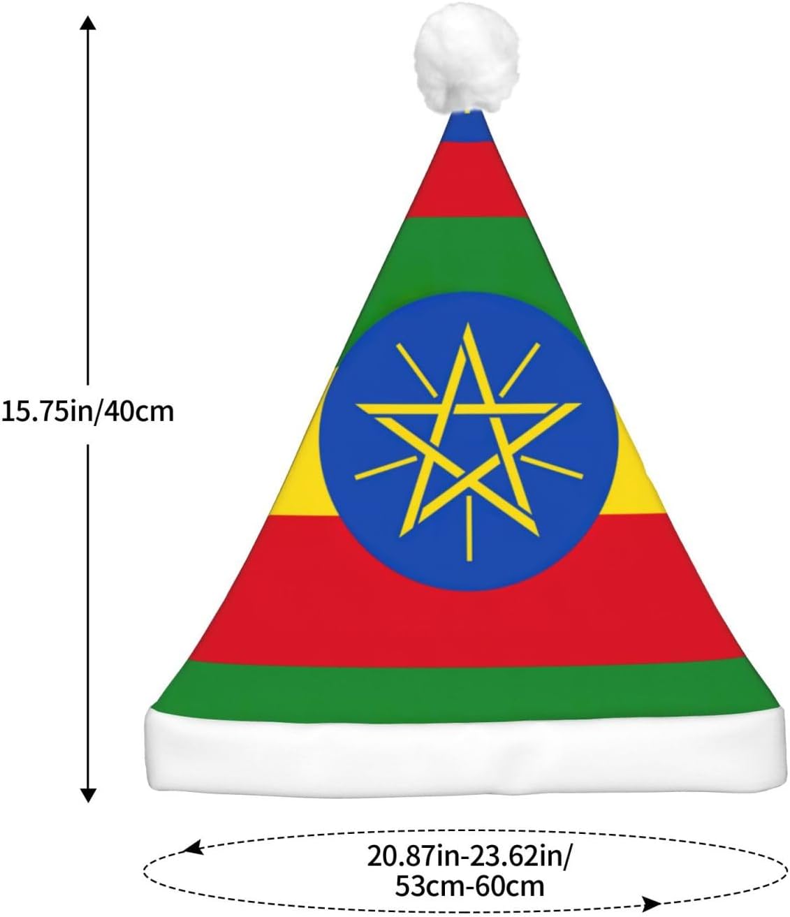 Ethiopia Flag Christmas Hat with LED Lights