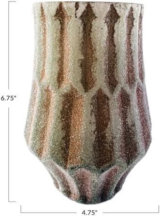 Creative Co Op Round Glass Votive Candleholder with Frosted Copper Finish