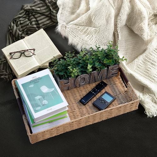 Summit Living Handwoven Rattan Serving Tray 20x12