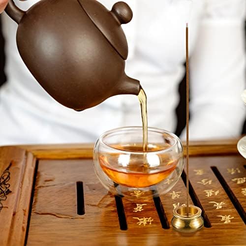Suclain 6 Pcs Brass Incense Holder for Sticks and Cones