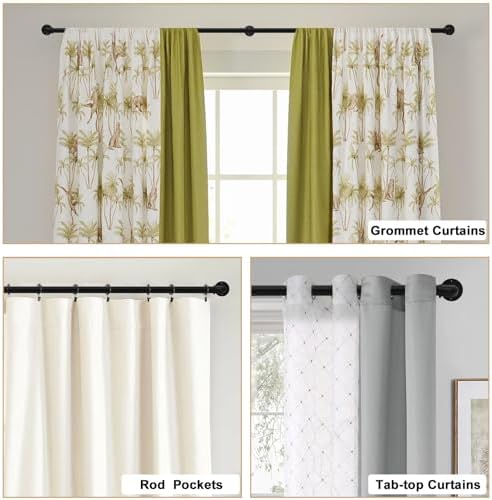 Industrial Curtain Rods 18-120 Inch Adjustable Blackout Rods