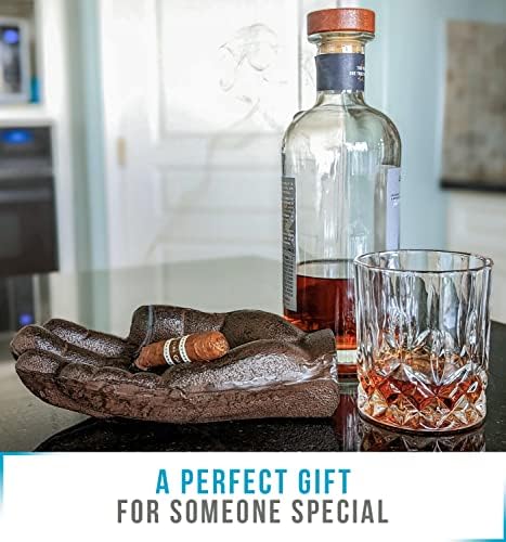 Cast Iron Cigar Ashtray Hand-Shaped - Rustic Decorative Tray