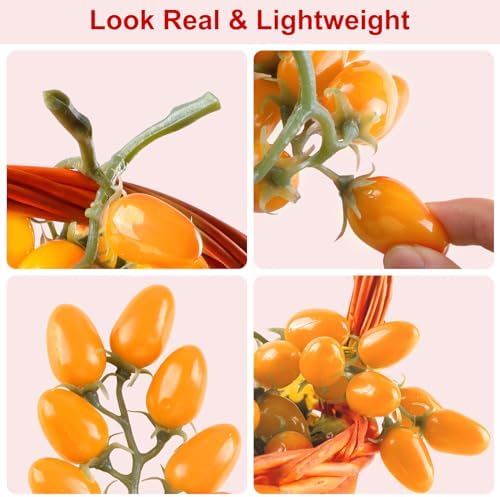 Lifelike Artificial Tomato String 2 Pack Yellow