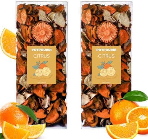 SCENTORINI Citrus Potpourri Bags 2 Pack Home Fragrance Dried Flower Vase Filler
