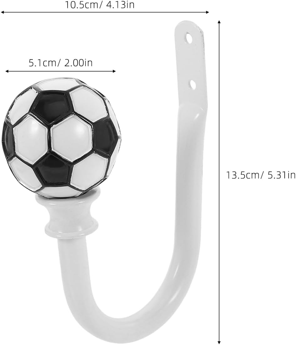 Artibetter White Metal Curtain Holdback with Soccer Design