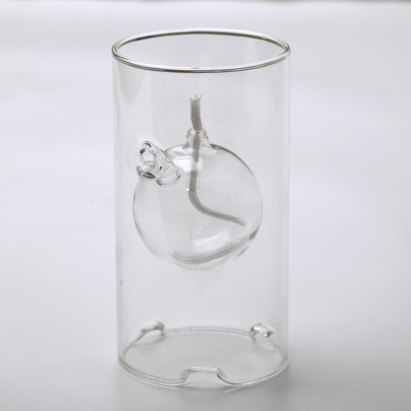 Glass Oil Lamp Borosilicate Hurricane Candle Holder 7 Inch