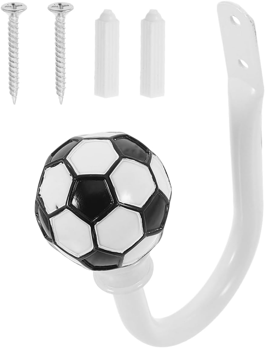 Artibetter White Metal Curtain Holdback with Soccer Design