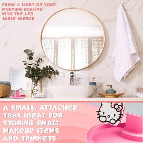 Hello Kitty Vanity Mirror with LED Touch Screen and Trinket Tray