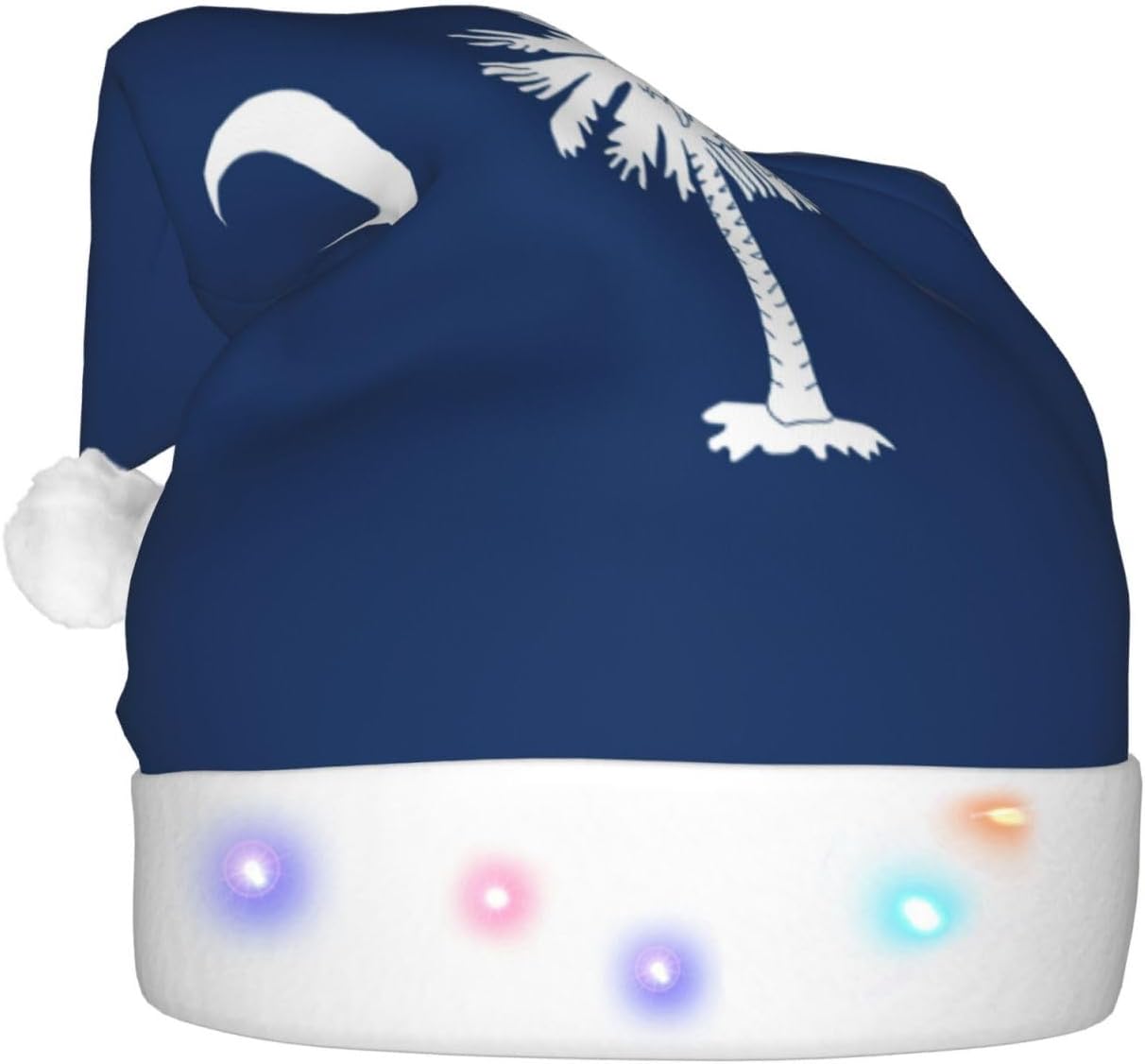 South Carolina Flag Christmas Hat with LED Lights