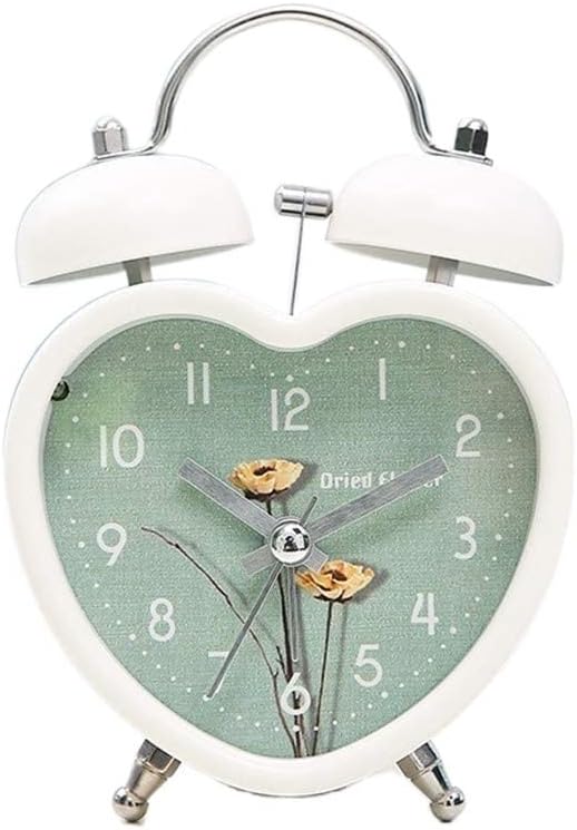 POUERW Metal Silent Alarm Clock with Night Light