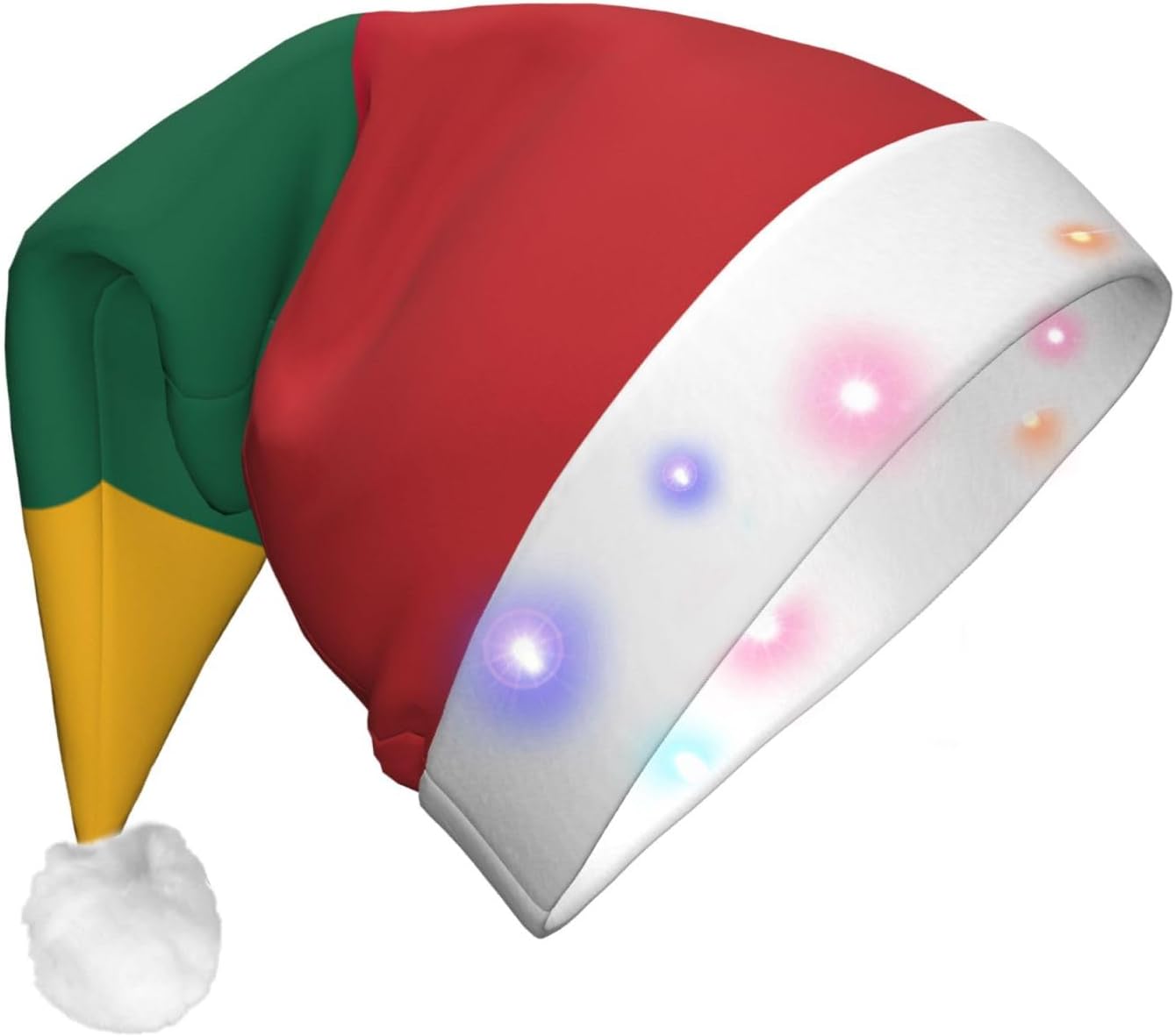Lithuania Flag Print Santa Hat with LED Lights
