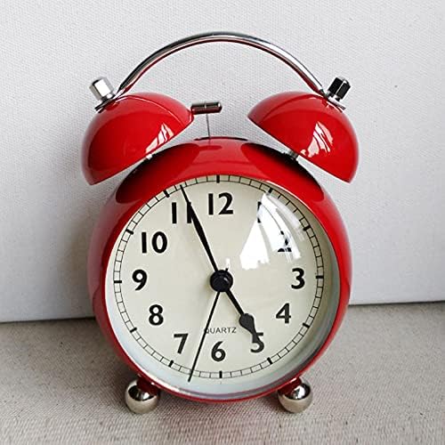 4 Inch Twin Bell Alarm Clock with Backlight and No Ticking